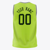 Custom Neon-Green Black Solid Color Basketball Jersey