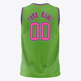 Custom Neon-Green Pink Solid Color Basketball Jersey