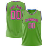 Custom Neon-Green Pink Solid Color Basketball Jersey