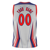 Custom White Red Pattern Basketball Jersey