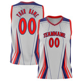 Custom White Red Pattern Basketball Jersey BS02240808JC006