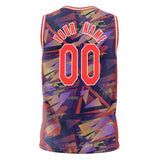 Custom Red White Pattern Basketball Jersey