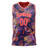 Custom Red White Pattern Basketball Jersey