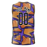 Custom Orange Purple Pattern Basketball Jersey