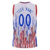 Custom White Royal Pattern Basketball Jersey