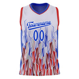 Custom White Royal Pattern Basketball Jersey