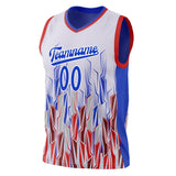 Custom White Royal Pattern Basketball Jersey