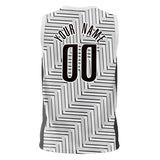 Custom White Black Pattern Basketball Jersey