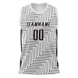 Custom White Black Pattern Basketball Jersey