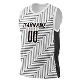 Custom White Black Pattern Basketball Jersey