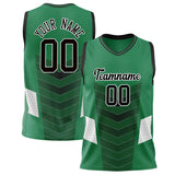 Custom Kelly Green Black Pattern Basketball Jersey