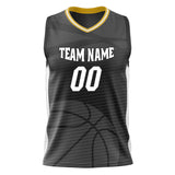 Custom Black White Pattern Basketball Jersey