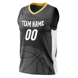 Custom Black White Pattern Basketball Jersey