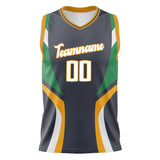 Custom Gray Gold Pattern Basketball Jersey