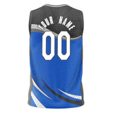 Custom Blue Black Pattern Basketball Jersey