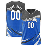 Custom Blue Black Pattern Basketball Jersey BS02240808JG026