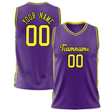 Custom Purple Neon Yellow Pattern Basketball Jersey