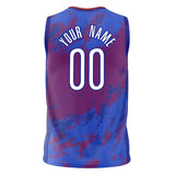 Custom Blue Red Pattern Basketball Jersey