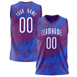 Custom Blue Red Pattern Basketball Jersey BS02240808JG032