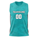 Custom Teal Gray Pattern Basketball Jersey