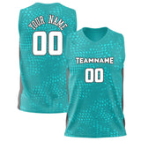 Custom Teal Gray Pattern Basketball Jersey BS02240808JG033