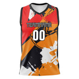 Custom Orange Black Pattern Basketball Jersey