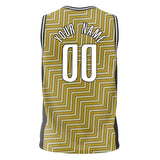 Custom Old Gold Black Pattern Basketball Jersey