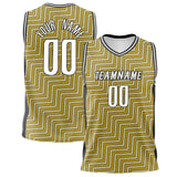Custom Old Gold Black Pattern Basketball Jersey