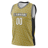 Custom Old Gold Black Pattern Basketball Jersey