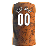 Custom Orange Black Pattern Basketball Jersey