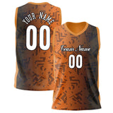 Custom Orange Black Pattern Basketball Jersey BS02240808JG036