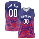 Custom Navy Red Pattern Basketball Jersey BS02240808JG038