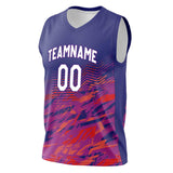 Custom Navy Red Pattern Basketball Jersey