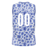 Custom Blue White Pattern Basketball Jersey