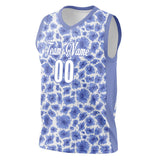 Custom Blue White Pattern Basketball Jersey