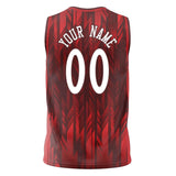 Custom Red White Pattern Basketball Jersey