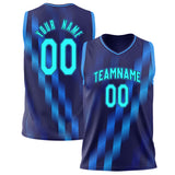 Custom Navy Blue Pattern Basketball Jersey