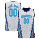 Custom White Navy Pattern Basketball Jersey BS02240808XE002