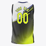 Custom Black Chartreuse Pattern Basketball Jersey