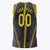 Custom Black Gold Pattern Basketball Jersey