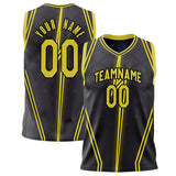 Custom Black Gold Pattern Basketball Jersey BS02240808XF049