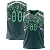 Custom Kelly Green Green Pattern Basketball Jersey