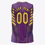 Custom Purple Gold Pattern Basketball Jersey