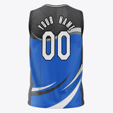 Custom Blue Black Pattern Basketball Jersey