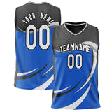 Custom Blue Black Pattern Basketball Jersey BS02240808XF055