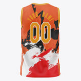 Custom Orange White Pattern Basketball Jersey
