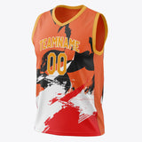 Custom Orange White Pattern Basketball Jersey