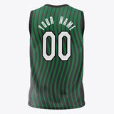 Custom Black Kelly Green Pattern Basketball Jersey