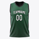 Custom Black Kelly Green Pattern Basketball Jersey