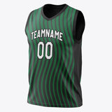 Custom Black Kelly Green Pattern Basketball Jersey